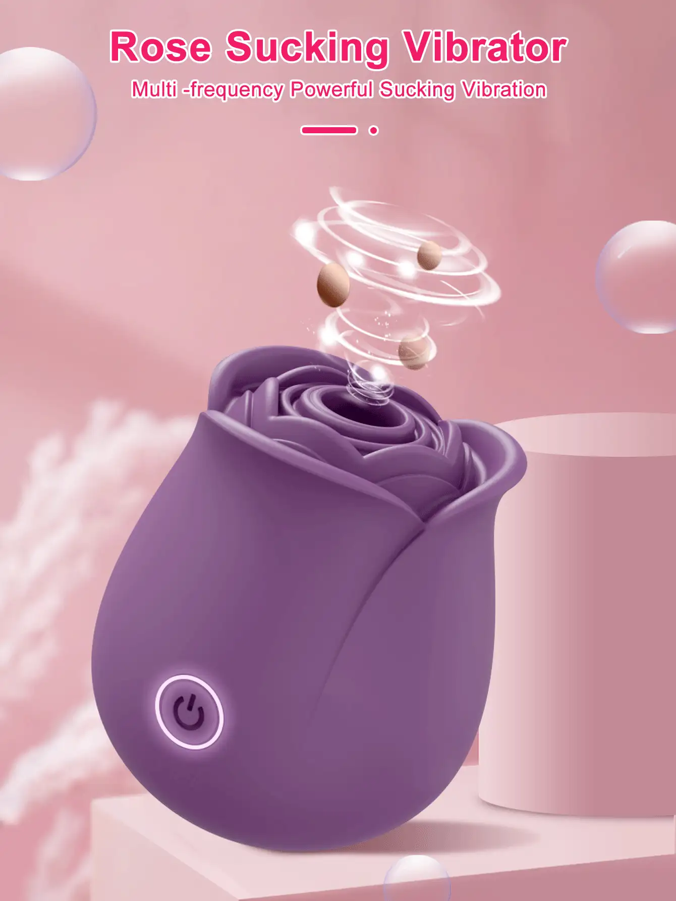 Women's Sex Toys, Rose-Shaped Sucking Vibrator, Clitoral Sucker, 10 Sucking Modes, Nipple Stimulator Vibrator, Women's Sex Toys - Purple - View 6