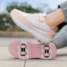 Scarpe da pattinaggio a rotelle unisex, 4 ruote rimovibili, adatte per studenti, scarpe da pattinaggio a rotelle sportive