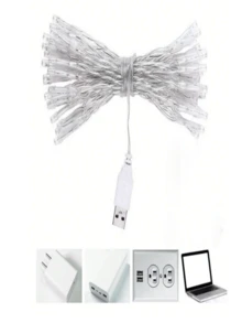 1 件浪漫天空星星燈串 1m/6m/10mm/10led/40led/80led/usd/電池防水仙女燈串,適合臥室、花園、派對、室內和室外裝飾,驚喜燈串用於行李箱裝飾 - 暖色 - 查看 7