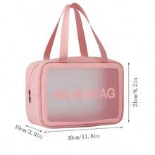 1個透明旅行收納袋,便攜防水化妝包,透明旅行收納袋,女性化妝包收納器 - 黑色 - 查看 6