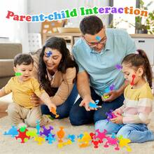 針對3-5歲幼童的嬰兒吸盤玩具,適用於4-8歲兒童的浴室玩具,40pcs海洋感官玩具附網袋收納,使用硅膠窗口浴缸旅行玩具,男女兒童禮物 - 彩色 - 查看 10