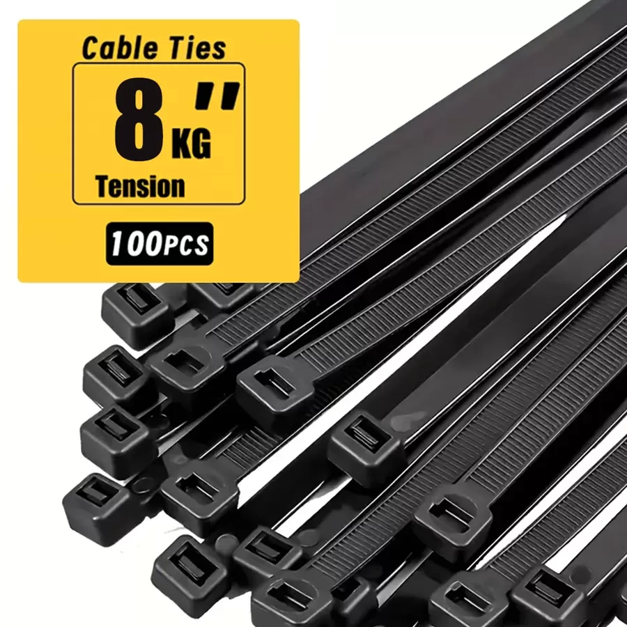 100pcs High Strength Nylon Cable Ties, Home & Daily Use Wire Organizing ...