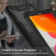 Funda De Protección De Silicona Y Pc Para Tablet Con Soporte De Bloque De Color, Compatible Con Ipad 10.2/ipad Pro 11/ipad Mini 6 - Rojo - Ver 6