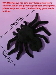 1pc Spider Design Cat/Dog Lover Gift And Dog/Cat Mom Love Pet Plush Toy - Black - View 3