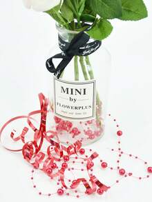 500碼紅色捲曲褶皺緞帶,氣球線閃亮金屬卷轉,適用於禮品包裝緞帶,生日派對節日藝術工藝裝飾,花藝花卉裝飾 - 紅色 - 查看 5