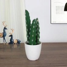 1入塑料白盆人造仙人掌植物盆栽,創意微景觀綠植,適用於家庭/辦公室/酒店/商店/櫥窗展示/攝影/自製景觀/室內裝飾 - 款式2 - 查看 4