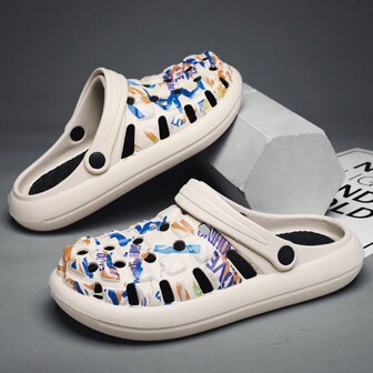 Men's Hole Shoes New Summer National Outdoor Summer Deodorant Anti-Slip Work Driving Slouchy Closed Toe Half Mop