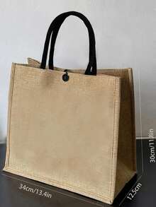 1入組麻質花朵字母手提包,大容量手提袋、旅行袋、週末袋、個性化禮品袋、創意聖誕印花麻質手提袋,適用於教師感謝禮、聖誕禮物袋、女士麻質高容量手提袋、畢業禮物、時尚麻質手提袋、學校禮物,輕量化麻質購物袋、聖誕禮物彩色花紋手提袋,前衛手提袋,個人使用或作為禮物、教師禮物、女孩校袋、聖誕裝飾完美假期公事包,時尚手提袋學校禮物、海灘度假、假日禮物袋、派對手提袋,適用於旅行、日常通勤、商務 - 卡其色 - 查看 5