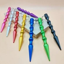 街頭1入組多色金屬鑰匙扣棒，創意防身工具不伸縮式，適用於女性、學生和夜晚外出，男女皆宜使用於防身上 - 彩色 - 查看 9