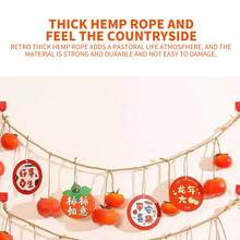 1入組 / 2入組 2024年龍年春節新年模擬柿子裝飾掛飾燈串，適用於新年對聯和春節室內家居裝飾（卡片隨機） - 彩色 - 查看 4