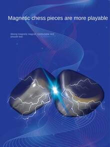 1盒磁力戰棋,教育玩具,磁感應掃雷,家庭互動桌上遊戲 - 藍色 - 查看 3