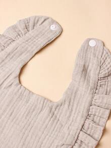 1pc Solid Color Baby Bib Suitable For 0-3 Years Old - Grey - View 5