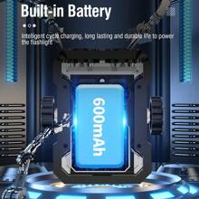 迷你led鑰匙扣手電筒,白光,藍光和紅光可切換,360°旋轉,type-c可充電,生活防水,適用於露營,機器維修,步行,緊急照明等 - 黑色 - 查看 6