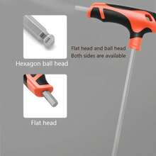1pc Hexagon Wrench L Shaped Hex Key Allen Wrench Chrome Vanadium Steel Allen Key 6mm Flat/Ball Head Hex Key Allen Wrench Hand Tool Universal Quick Snap Adapter - Orange - View 6