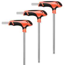 1pc Hexagon Wrench L Shaped Hex Key Allen Wrench Chrome Vanadium Steel Allen Key 6mm Flat/Ball Head Hex Key Allen Wrench Hand Tool Universal Quick Snap Adapter - Orange - View 2