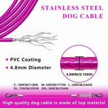 Cuerda De Acero Para Perros Al Aire Libre En Color Rosa Rojo, Herramienta Para Pasear Perros Al Aire Libre - Rosa Fucsia - Ver 4