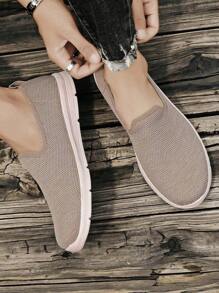 Plus Size Loafers Are Lightweight, Breathable And Slip-On For Couples - Khaki - View 6
