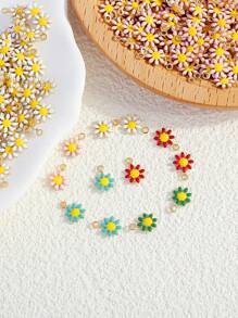 Diy 彩色乾雛菊吊墜,顏色隨機,可用於手鍊和項鍊製作或成品配件 - 彩色 - 查看 3