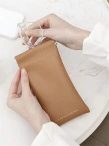 2024 Fashionable New Pu Leather Sunglasses Storage Bag - Brown - View 3