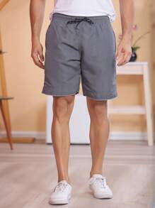 Men Beach Shorts - Màu xám đen - Xem 6