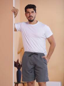 Men Beach Shorts - Màu xám đen - Xem 2