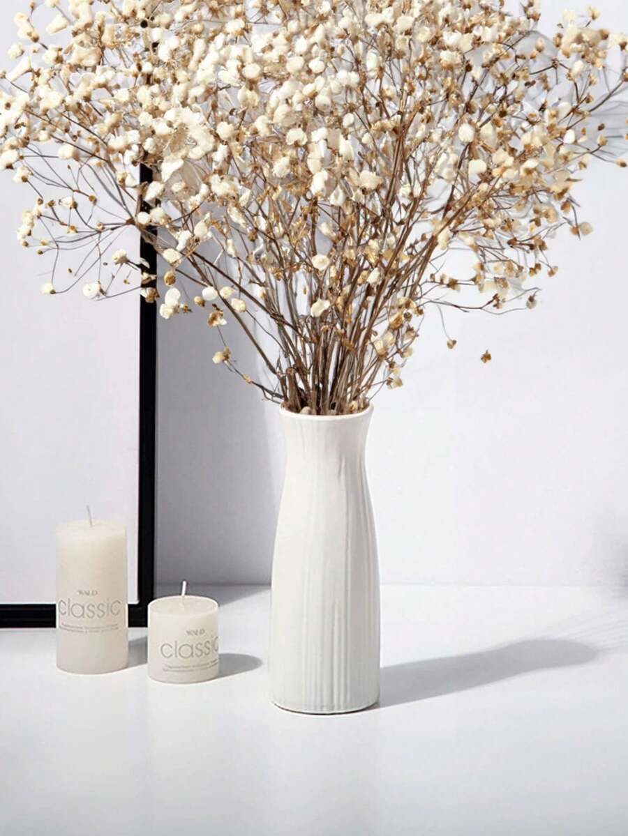 1 Bình PE Phong Cách Bắc Âu Bình Hoa Trắng Để Cắm Hoa Bình Trang Trí Trong Nhà Bình Hoa Nhân Tạo Không Biến Dạng Không Phai Màu Thích Hợp Cho Văn Phòng Phòng Ngủ Phòng Ăn Nhà Bếp - A - Xem 1