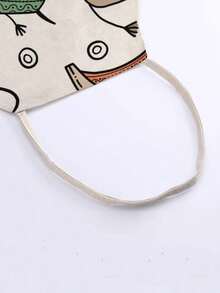 1pc Fashionable Cow Printed Linen Apron - Yellow - View 4