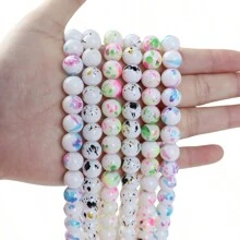 約80粒陶瓷渲染風格串珠,可用於自製珠寶 - ball - 查看 1
