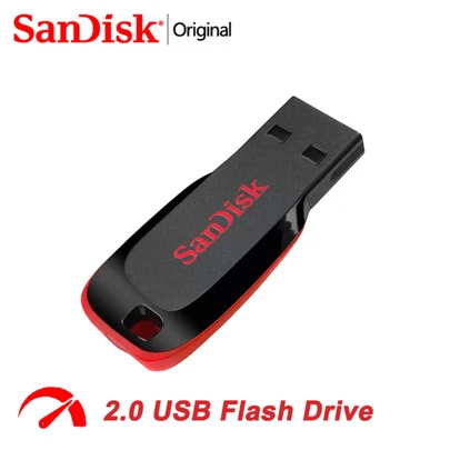  1个SanDisk USB闪存盘，容量可选128GB、64GB、32GB或16GB，USB 2.0接口，防水，兼容智能手机/PC/平板电脑/笔记本电脑