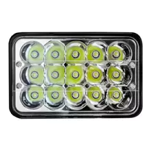 Pair Of 15 Led 4x6 Rectangular Headlights - Tunix - Small Unit - Black - View 2