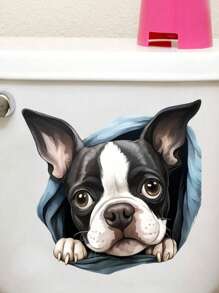 創意新設計可愛狗自粘牆貼,適用於廁所、冰箱、浴室,防水可拆式裝飾貼紙 - 彩色 - 查看 5