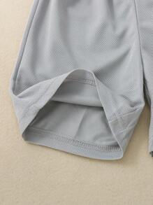 Young Boy Summer School Uniform Shorts, Baseball Style Shorts, Preppy Style - Multicolor - View 5