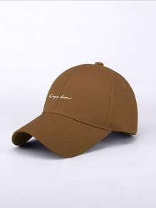 1pc Men's Casual Adjustable Baseball Cap With Minimalist Letter Print, Suitable For Daily Wear - Coffee Brown - View 2