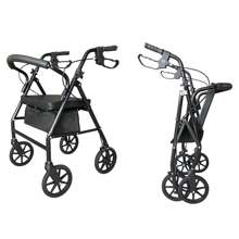 FCH Steel Walker With Wheels - Black - View 2