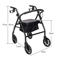 FCH Steel Walker With Wheels - Black - View 11