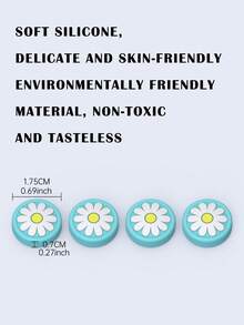 4pcs Sunflower Pattern Joystick Silicone Cover Compatible With SWITCH Game Console - Blue - View 6