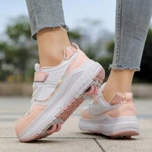 Scarpe da pattinaggio a rotelle unisex, 4 ruote rimovibili, adatte per studenti, scarpe da pattinaggio a rotelle sportive