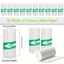 10 Pcs Self Adhesive Thermal Paper, Mini Printer Paper, Printable Sticker Paper For Pocket Thermal Printer - White - View 2