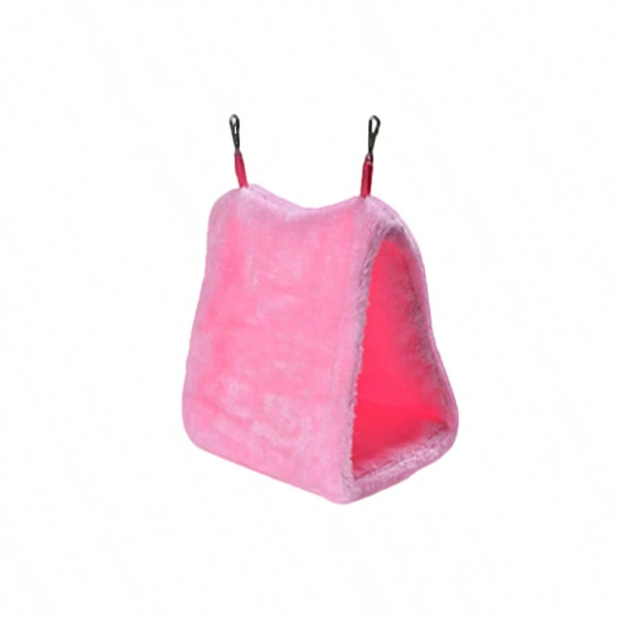 1 PC Màu Trơn Sang Trọng Giường Treo Chim Cho Vẹt Ngủ - Hồng - Xem 1