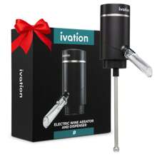 Ivation Electric Wine Aerator And Dispenser | Rechargeable Automatic Wine Pourer With Touch Button Control, Precision Spout, On/Off Aeration, Extension Tube And Micro USB Cable, Electric Wine Dispenser | Just Press To Pour! - 黑色 - 查看 8