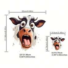 1PC/2PCS/3PCS Funny Eyelet Milk Cow DIY Washable Heat Transfer Stickers For Men, Clothe Jeans Shoes Bags Mask Decoration - Multicolor - View 3