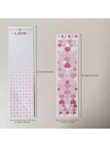 A Set Of 8 Houndstooth Pattern Love Diy Material Stickers - Apricot - View 2