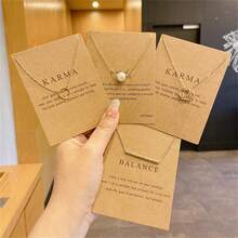 1入組情人節幸運祝福愿望卡鍍金象和蜻蜓吊墜項鍊 - 彩色 - 查看 10