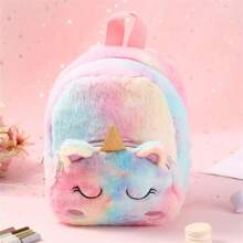 Mochila de pelúcia casual, mochila de pelúcia fofa em formato de mini unicórnio - Rosa - Ver 6