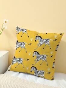 1pc Zebra Print Cushion Cover, Modern Pillow Case, Single-Sided Printed, Not Including Pillow Core, For Sofa, Home Decorative Pillow Cover