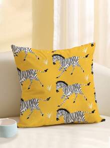 1pc Zebra Print Cushion Cover, Modern Pillow Case, Single-Sided Printed, Not Including Pillow Core, For Sofa, Home Decorative Pillow Cover