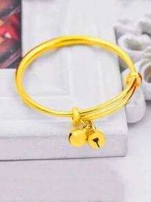 2入組寶寶金鍍可調節手鐲,裝飾男女小孩的配飾,適用於生日禮物和日常佩戴