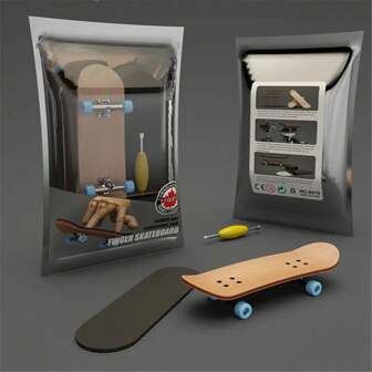 1pc Finger Skateboard Five-Layer Maple Bearing Alloy Wheels Fingertip Skateboard Field Swing Toys,Skateboard,Skate,Fingerboard