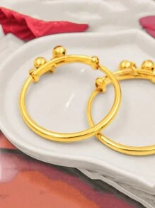 2入組寶寶金鍍可調節手鐲,裝飾男女小孩的配飾,適用於生日禮物和日常佩戴