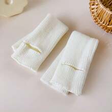 Girls' Spring/Fall Knitted Short Socks, Japanese-Style Pile Socks Design For Leg Warmers - White - View 4